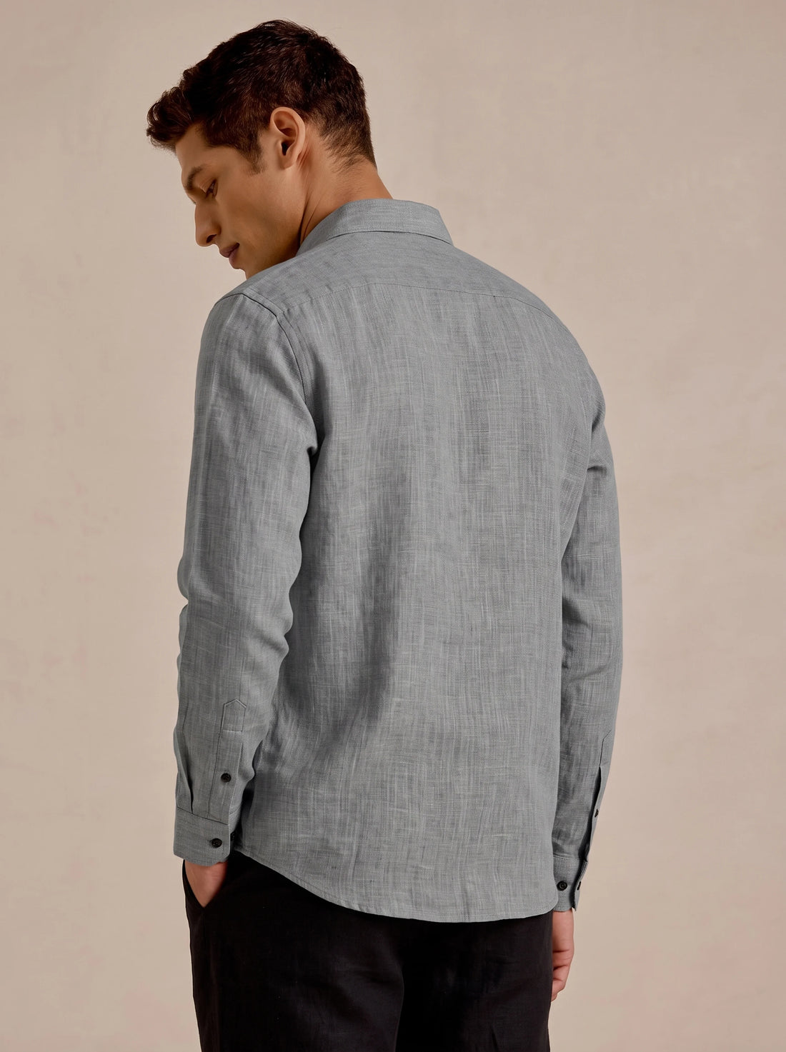 Everyday Wear Soft Pure Linen Charcoal Grey Shirt