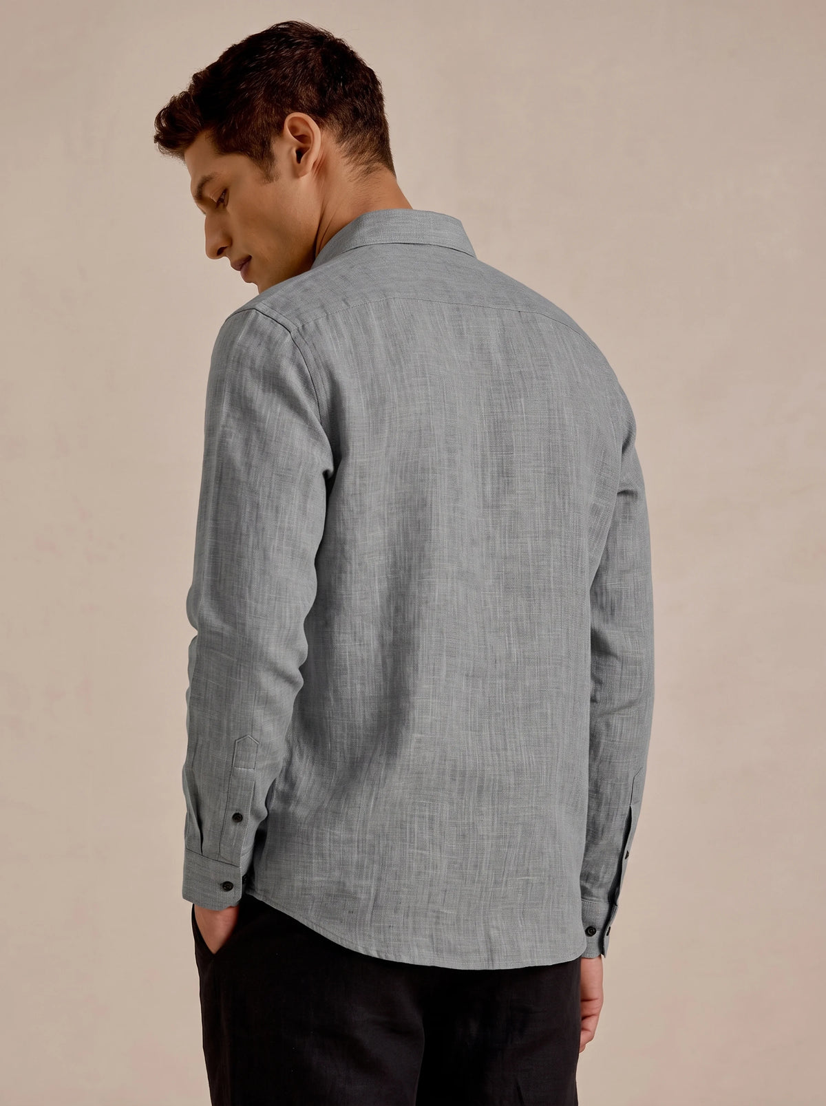 Everyday Wear Soft Pure Linen Charcoal Grey Shirt